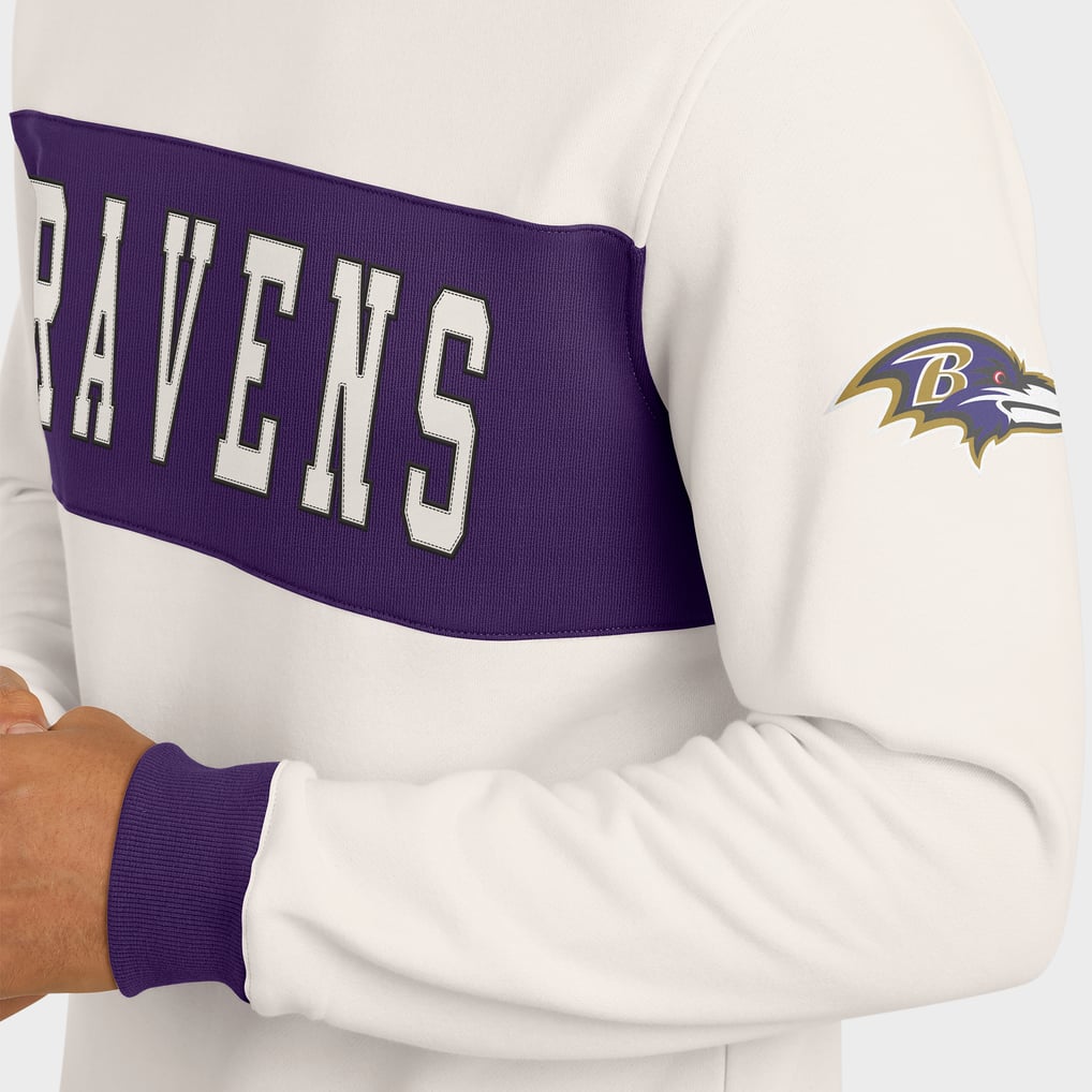  Baltimore Ravens Darius Rucker Collection by Fanatics Colorblock Pullover Sweatshirt - Cream