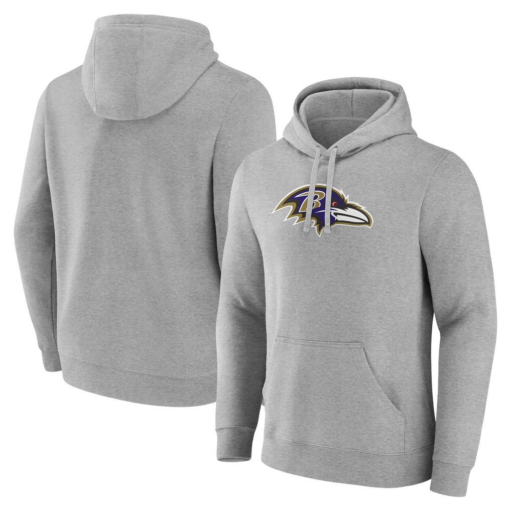 Baltimore Ravens Fanatics Deliver Fleece Pullover Hoodie - Heather Gray