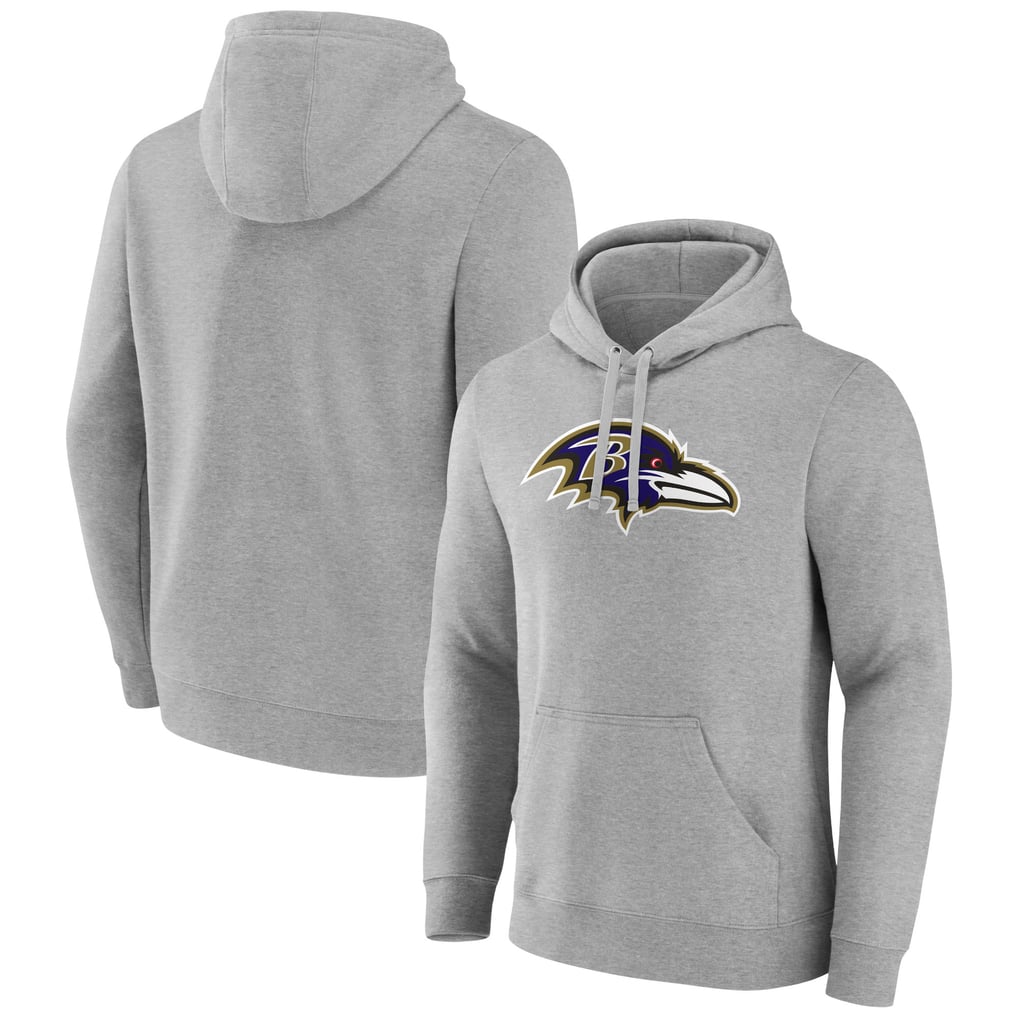 Baltimore Ravens Primary Team Logo Fitted Pullover Hoodie - Heather Gray