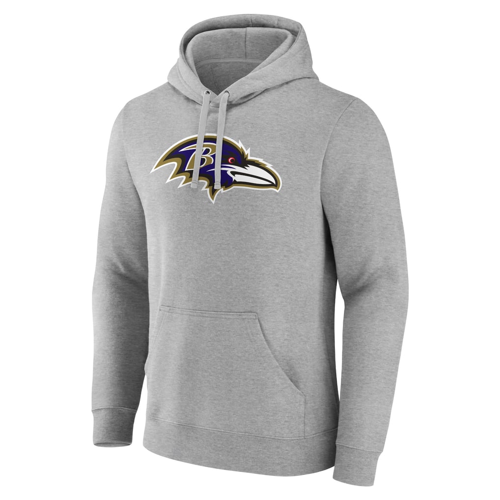 Baltimore Ravens Primary Team Logo Fitted Pullover Hoodie - Heather Gray