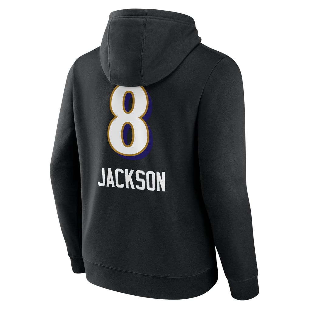 Lamar Jackson Baltimore Ravens Team Wordmark Pullover Hoodie - Black