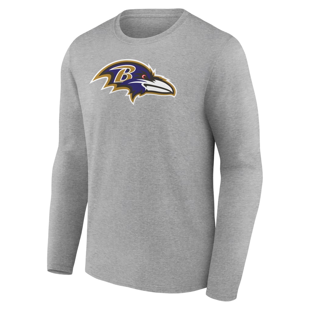 Lamar Jackson Baltimore Ravens Icon Player Name & Number Long Sleeve T-Shirt - Gray