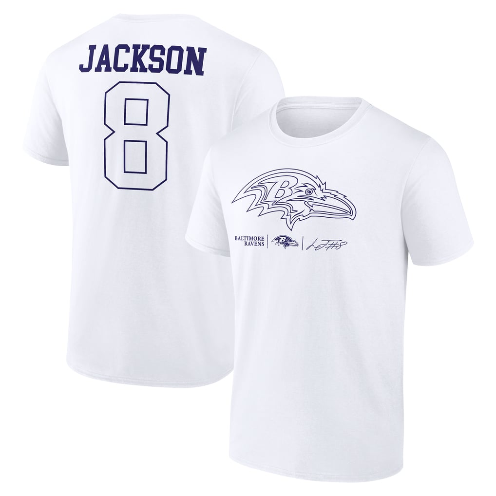 Lamar Jackson Baltimore Ravens Tonal Name & Number T-Shirt - White