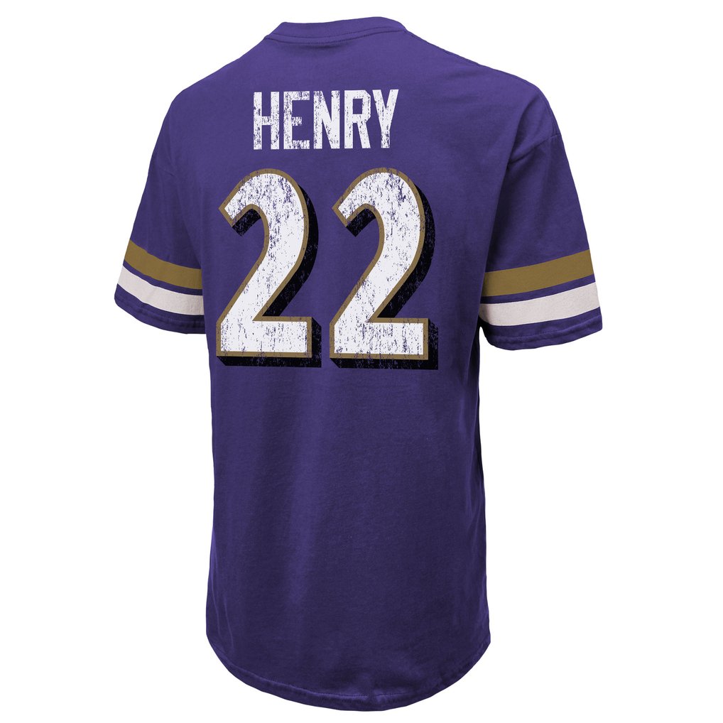 Derrick Henry Baltimore Ravens Majestic Threads Name & Number Oversized T-Shirt - Purple
