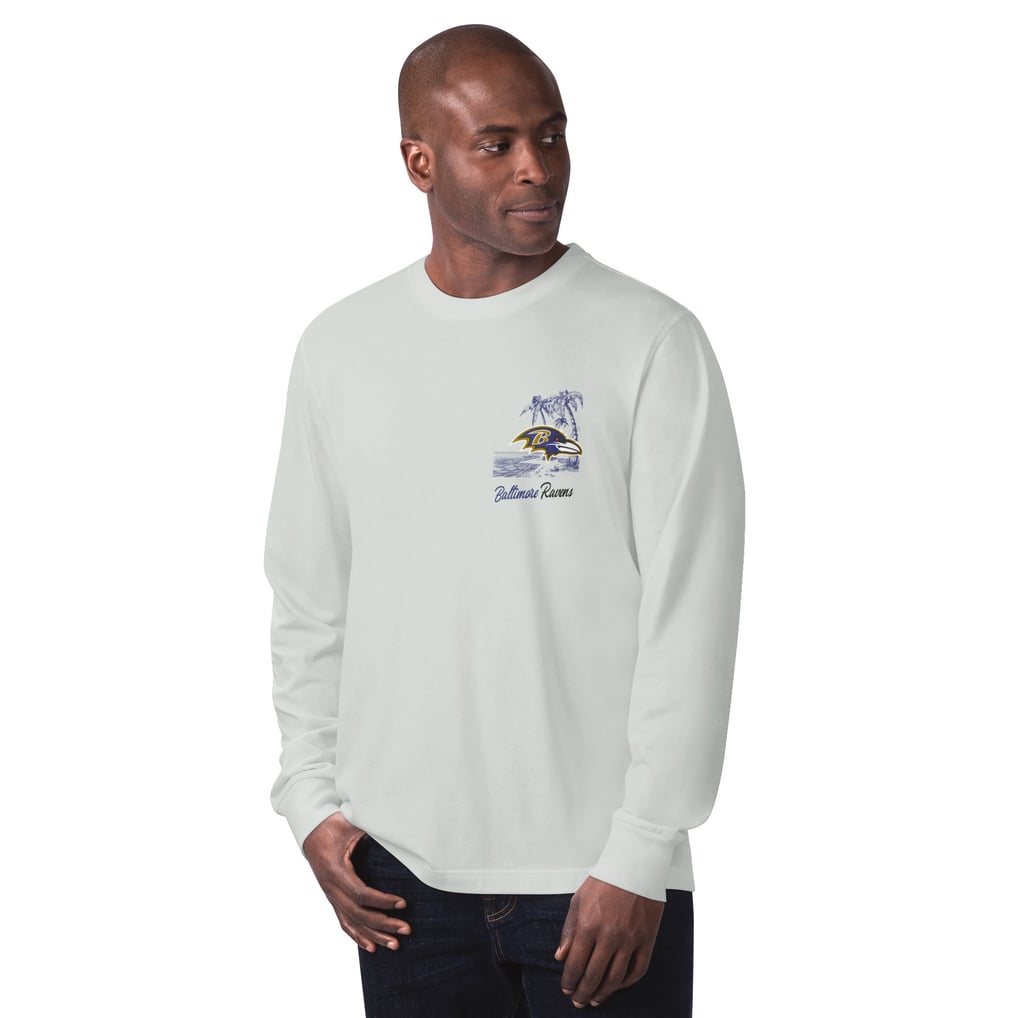 Baltimore Ravens Margaritaville It's Five O'Clock Somewhere Long Sleeve T-Shirt - Gray