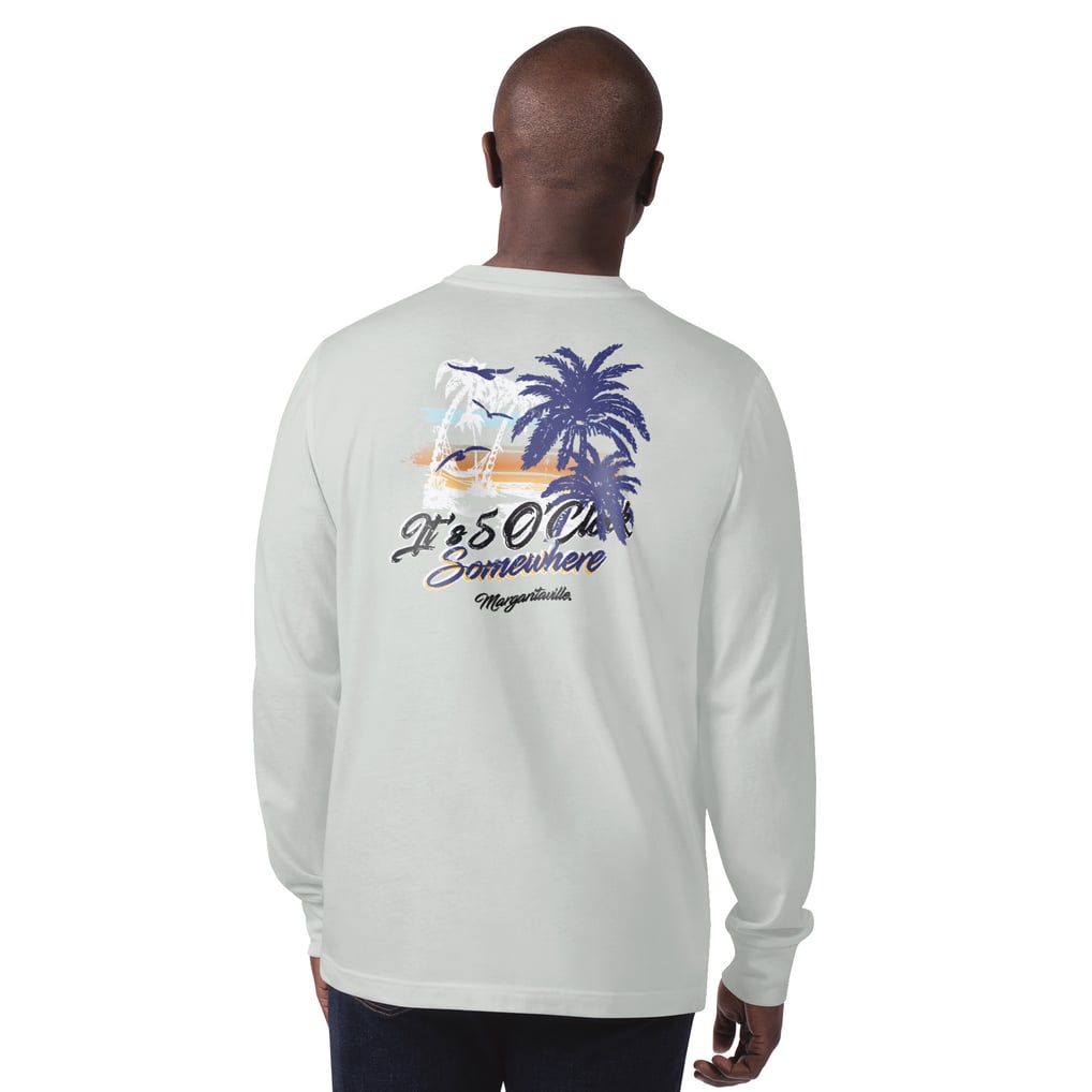 Baltimore Ravens Margaritaville It's Five O'Clock Somewhere Long Sleeve T-Shirt - Gray