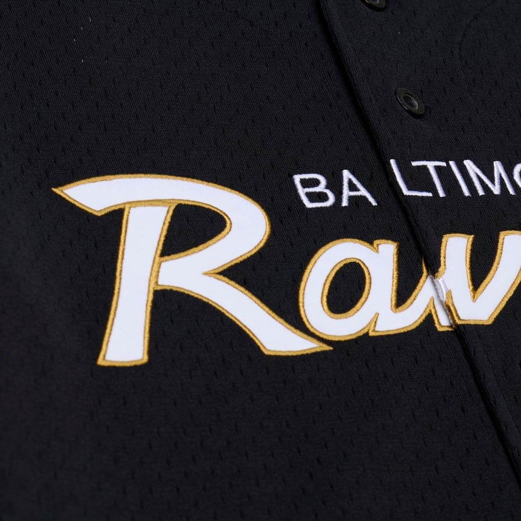  Baltimore Ravens Mitchell & Ness Head Coach Mesh Full-Button Fashion Jersey - Black
