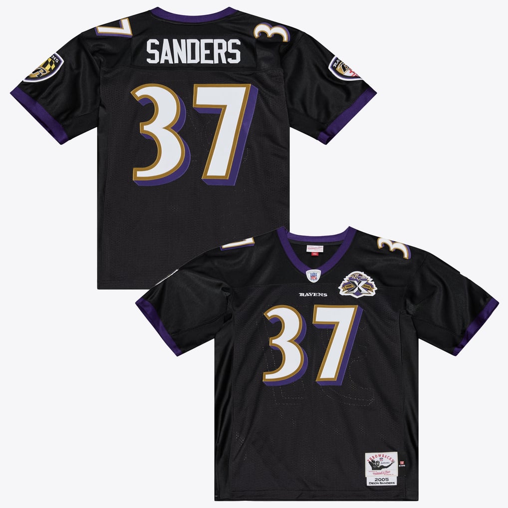 Deion Sanders Baltimore Ravens Mitchell & Ness 2005 Authentic Throwback Jersey - Black