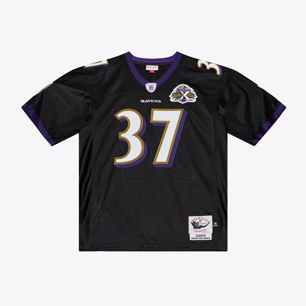 Deion Sanders Baltimore Ravens Mitchell & Ness 2005 Authentic Throwback Jersey - Black