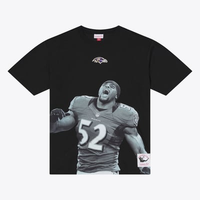 Ray Lewis Baltimore Ravens Mitchell & Ness Retired Solo Player T-Shirt - Black