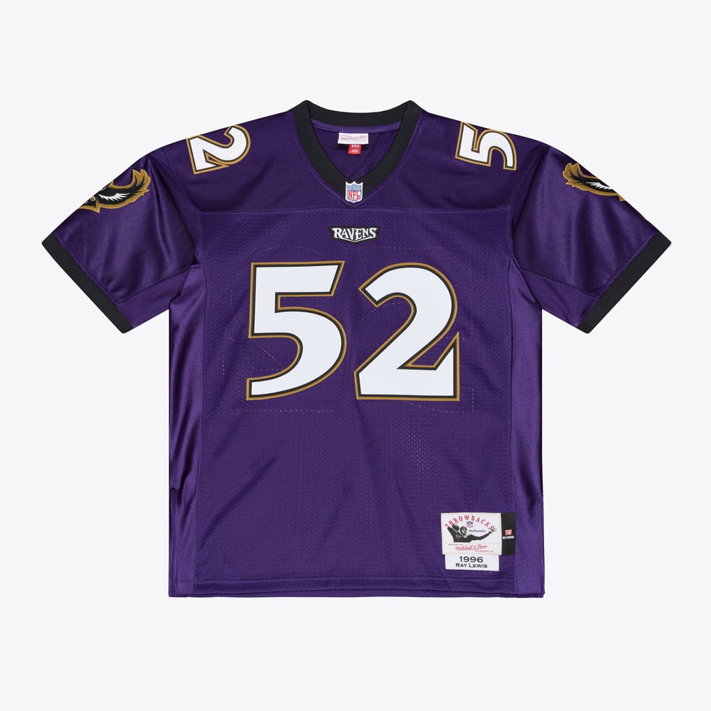 Ray Lewis Baltimore Ravens Mitchell & Ness 1996 Authentic Throwback Jersey - Purple
