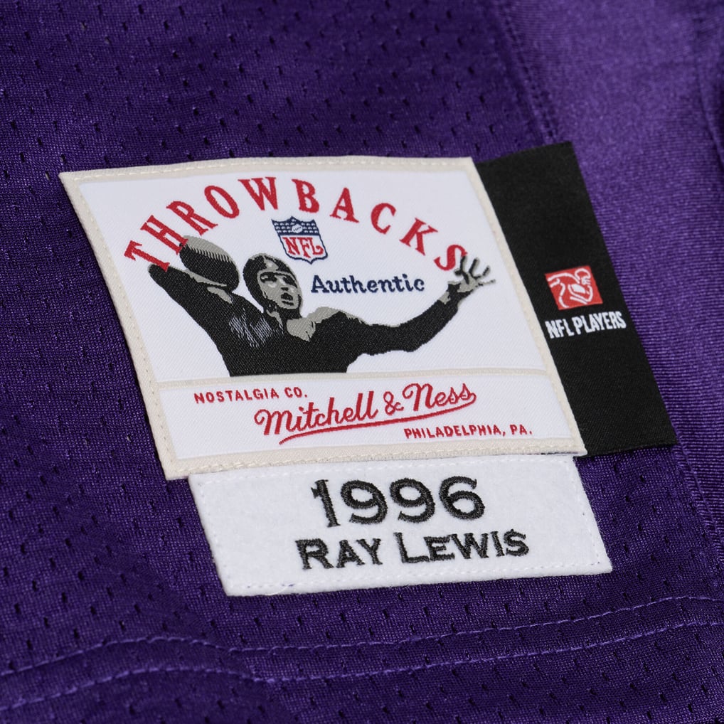 Ray Lewis Baltimore Ravens Mitchell & Ness 1996 Authentic Throwback Jersey - Purple