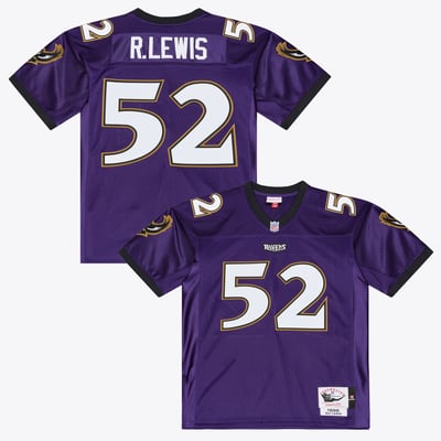 Ray Lewis Baltimore Ravens Mitchell & Ness 1996 Authentic Throwback Jersey - Purple