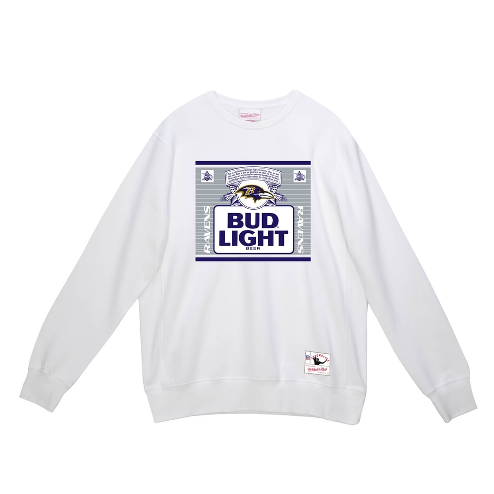 Baltimore Ravens Mitchell & Ness x Bud Light The Crest Pullover Sweatshirt - White