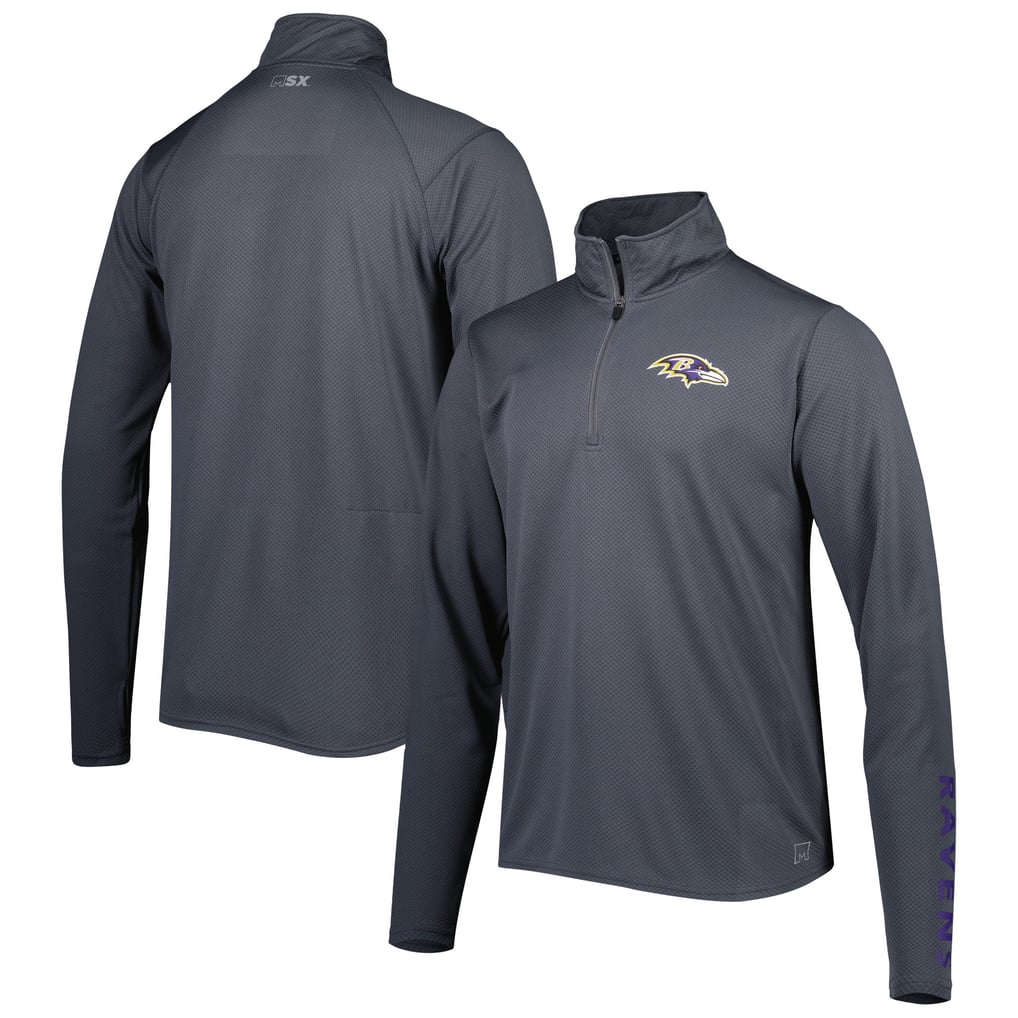 Baltimore Ravens MSX by Michael Strahan Half-Zip Pullover - Charcoal