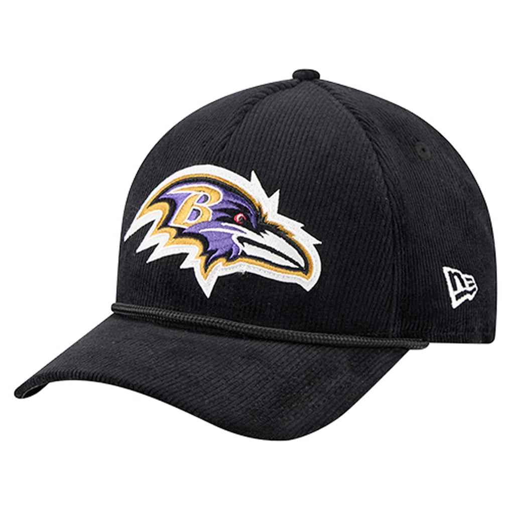 Baltimore Ravens New Era Cord Corduroy 9FORTY A-Frame Adjustable Hat - Black