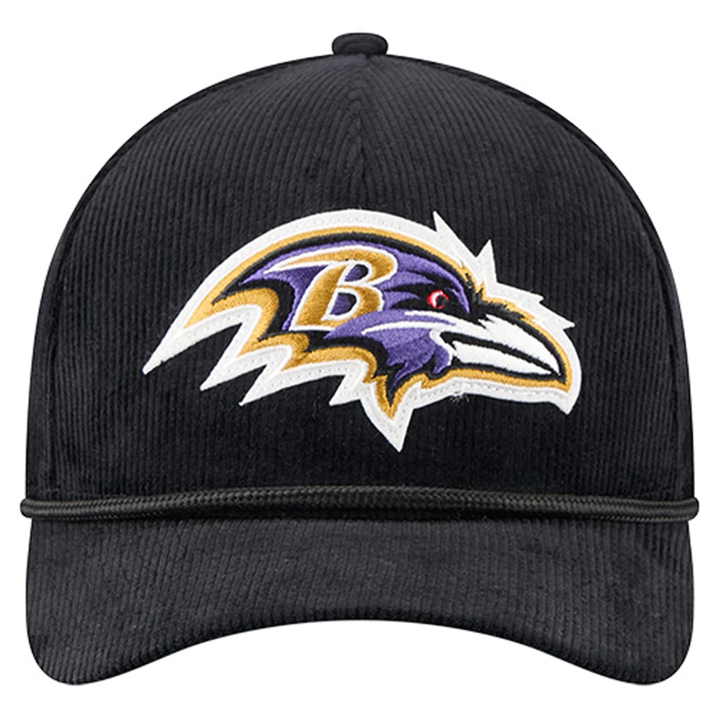 Baltimore Ravens New Era Cord Corduroy 9FORTY A-Frame Adjustable Hat - Black