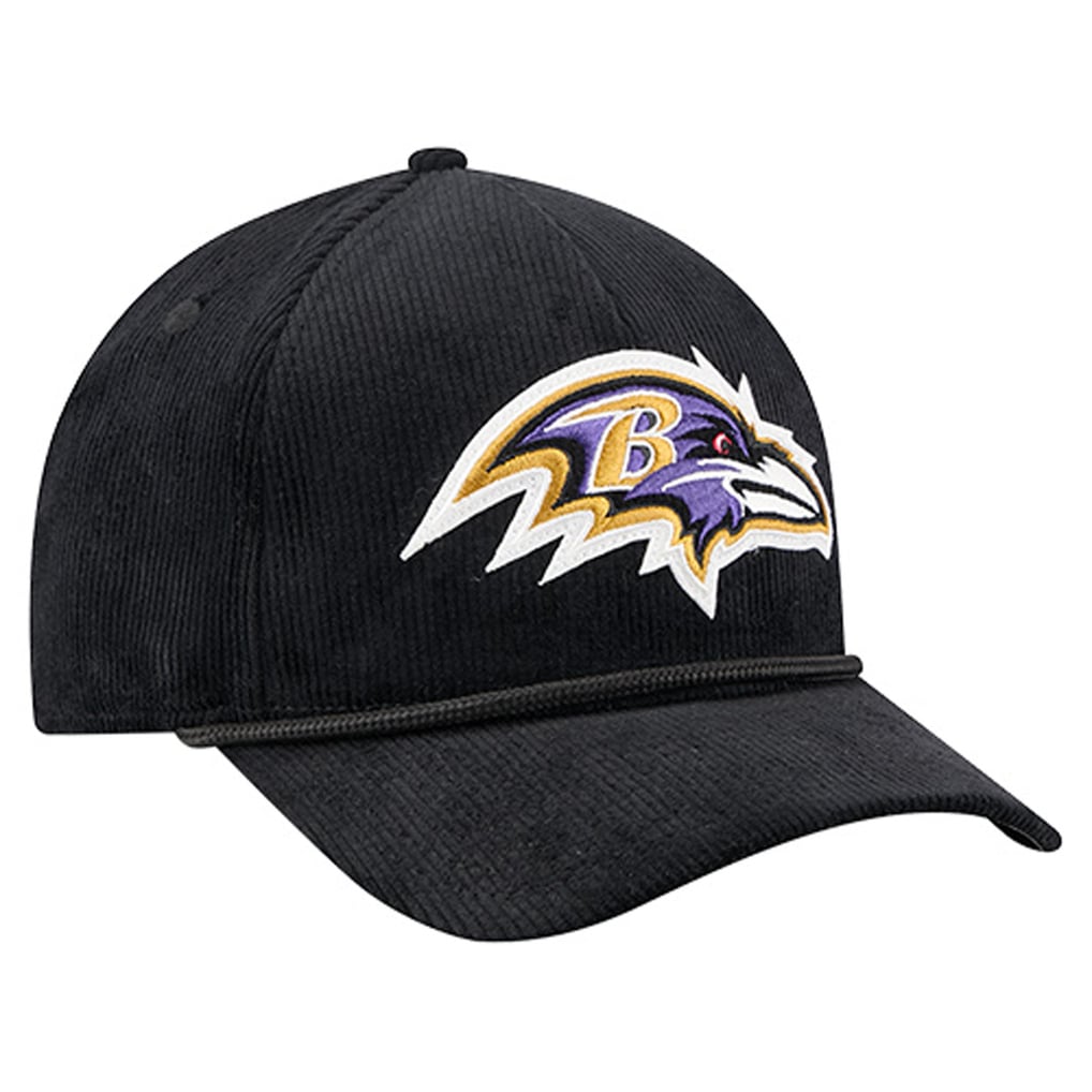 Baltimore Ravens New Era Cord Corduroy 9FORTY A-Frame Adjustable Hat - Black