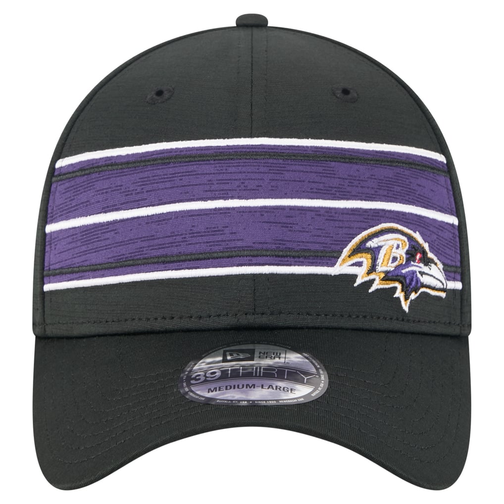  Baltimore Ravens New Era Stripes 39THIRTY Flex Hat - Black