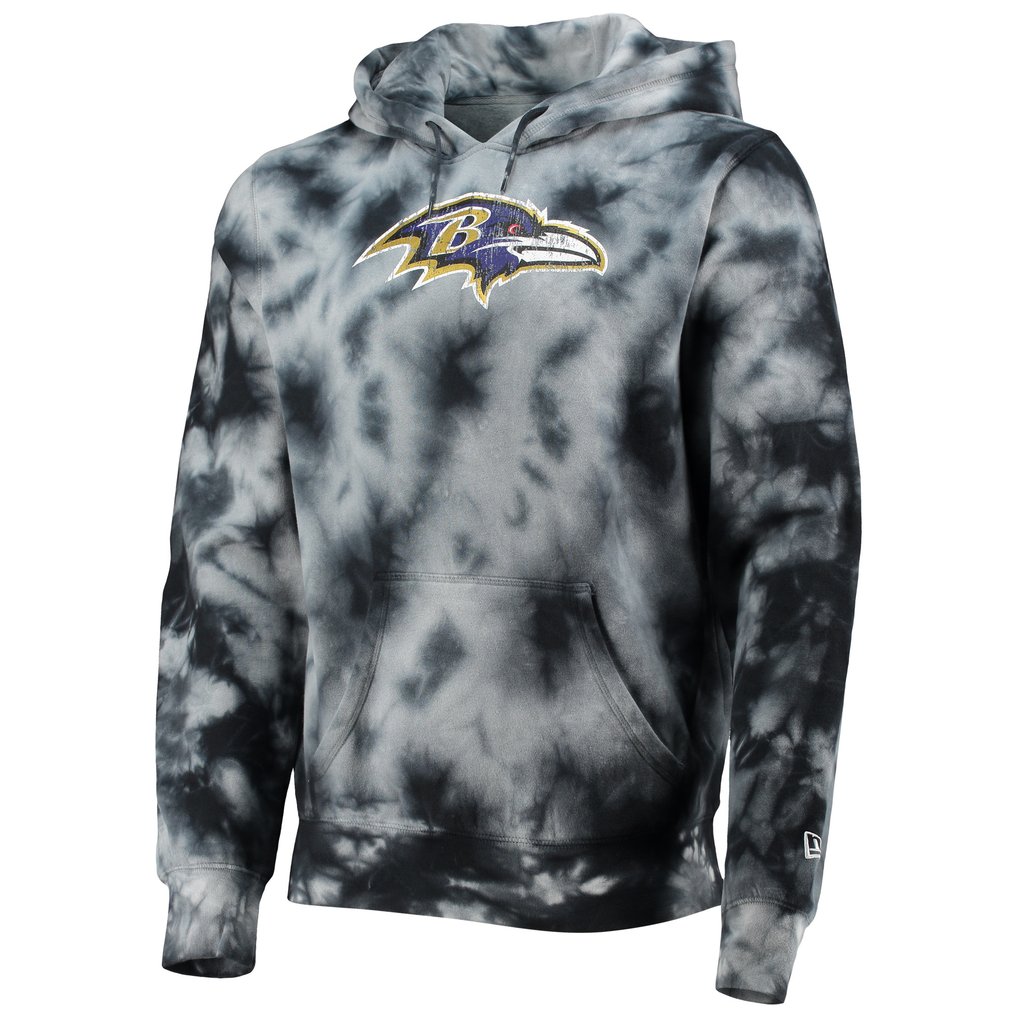 Baltimore Ravens New Era Tie-Dye Pullover Hoodie - Black
