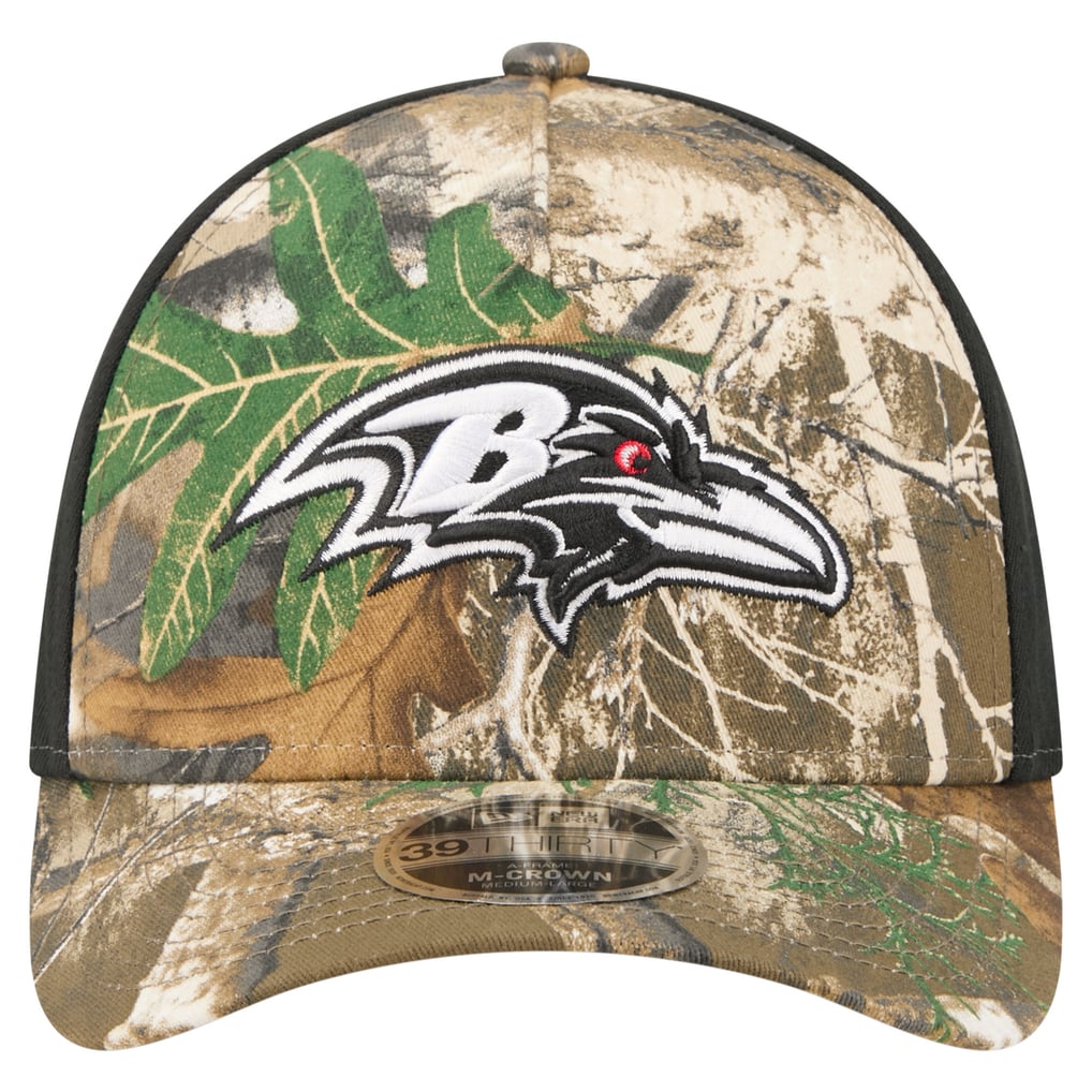 Baltimore Ravens New Era Team Collection RealTree 39THIRTY M-Crown A-Frame Flex Hat - Camo/Black