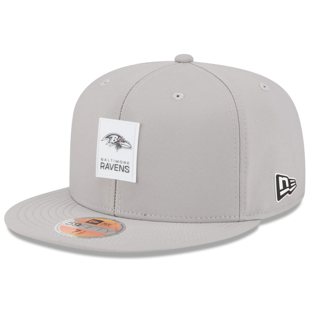 Baltimore Ravens New Era 2025 Sideline  59FIFTY Fitted Hat - Gray