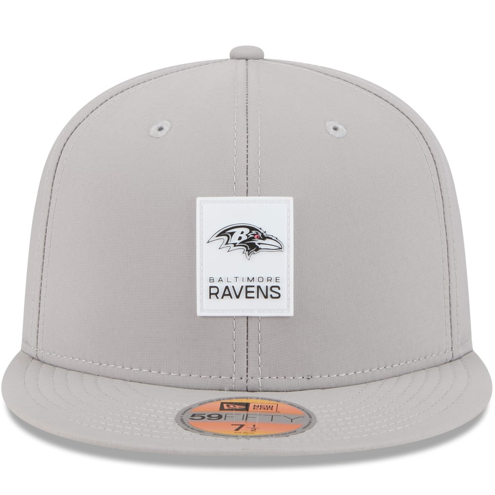 Baltimore Ravens New Era 2025 Sideline  59FIFTY Fitted Hat - Gray