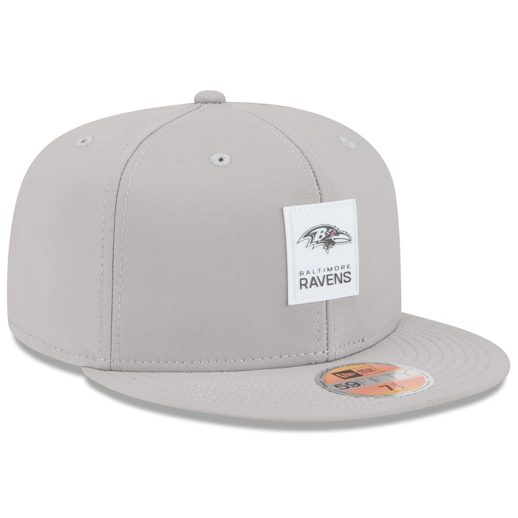 Baltimore Ravens New Era 2025 Sideline  59FIFTY Fitted Hat - Gray