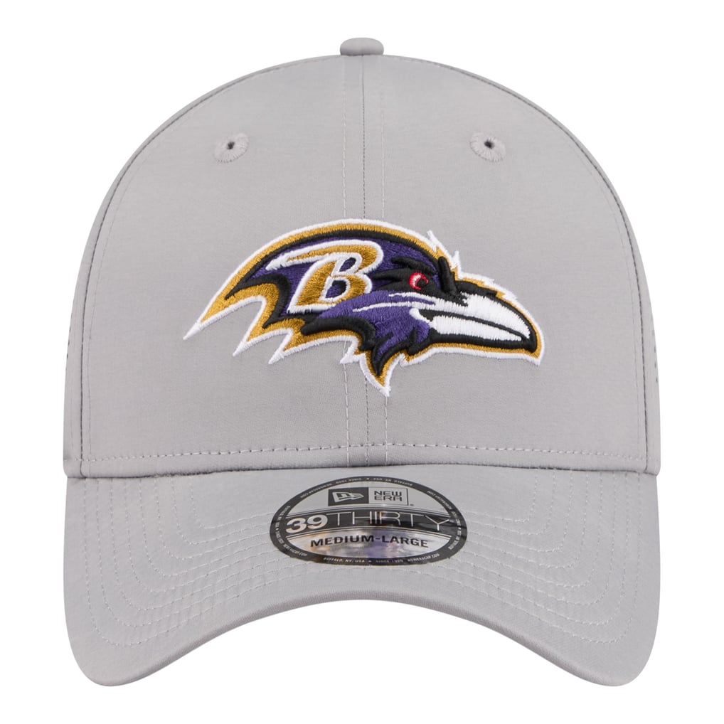  Baltimore Ravens New Era Perforated 39THIRTY Flex Hat - Gray