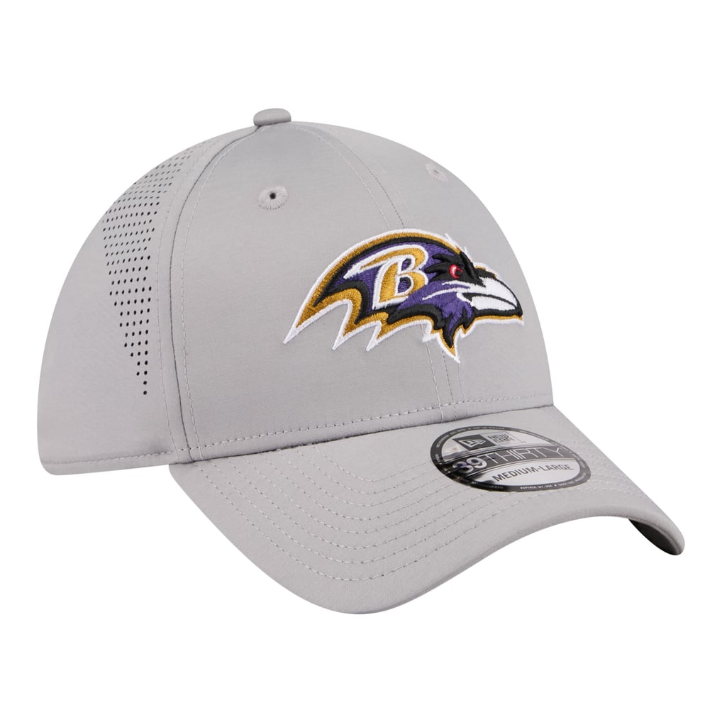  Baltimore Ravens New Era Perforated 39THIRTY Flex Hat - Gray