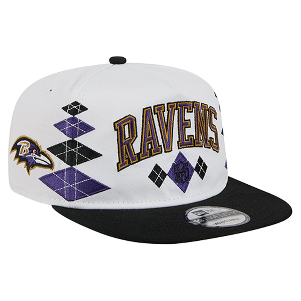  Baltimore Ravens New Era Argyle 19TWENTY Adjustable Hat - White
