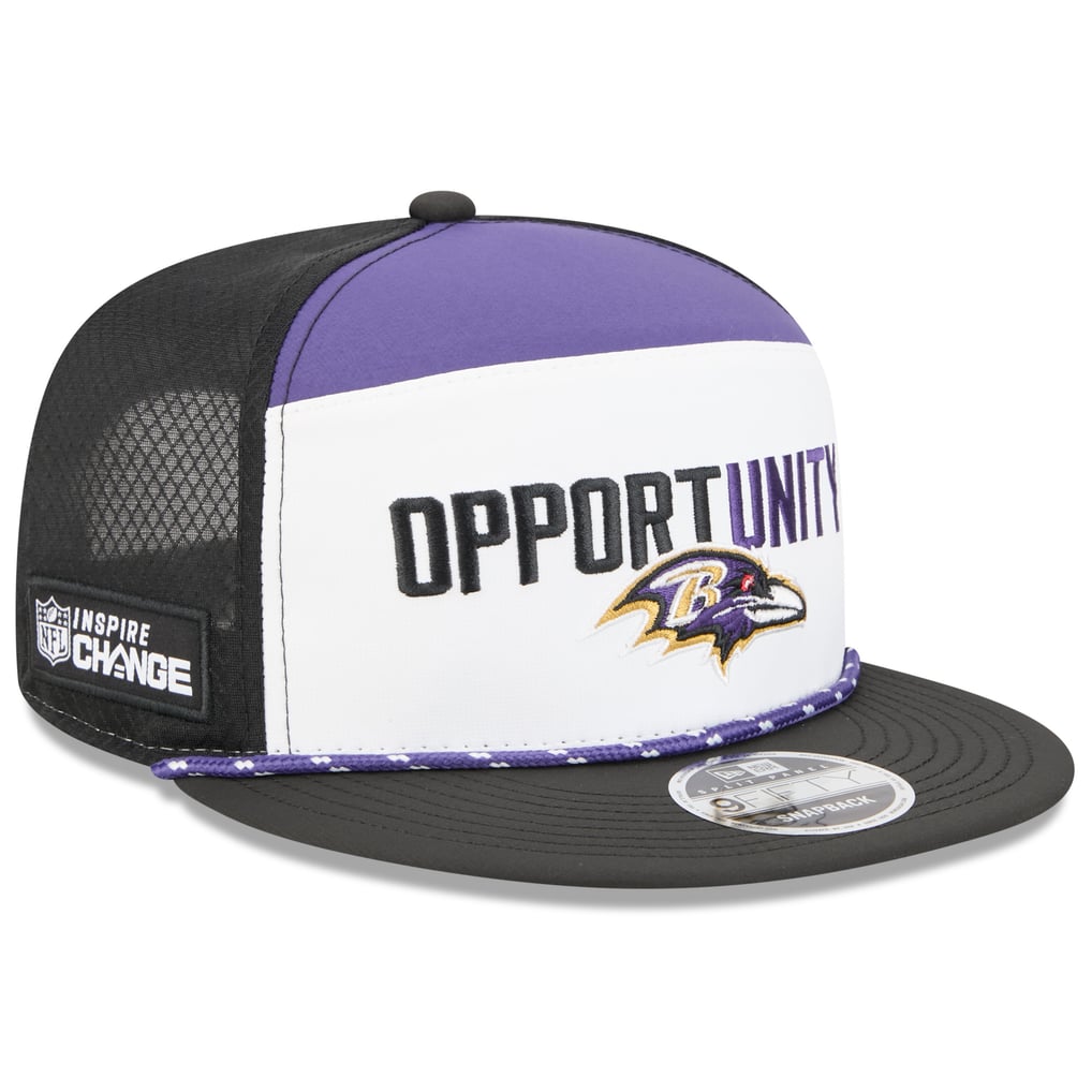 Baltimore Ravens New Era 2025 Inspire Change Split Panel 9FIFTY Snapback Hat - White/Black