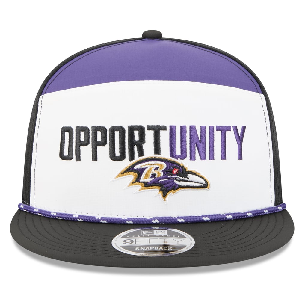 Baltimore Ravens New Era 2025 Inspire Change Split Panel 9FIFTY Snapback Hat - White/Black
