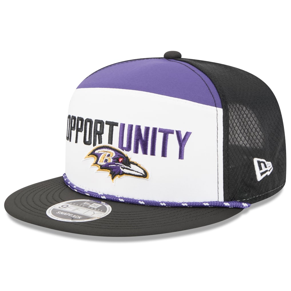 Baltimore Ravens New Era 2025 Inspire Change Split Panel 9FIFTY Snapback Hat - White/Black