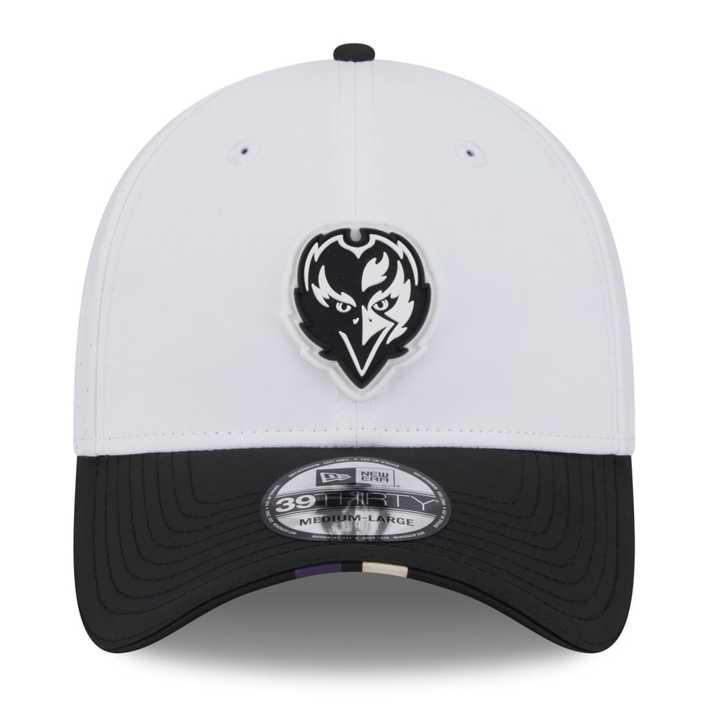  Baltimore Ravens New Era 2025 NFL Training Camp 39THIRTY Flex Hat - White/Black
