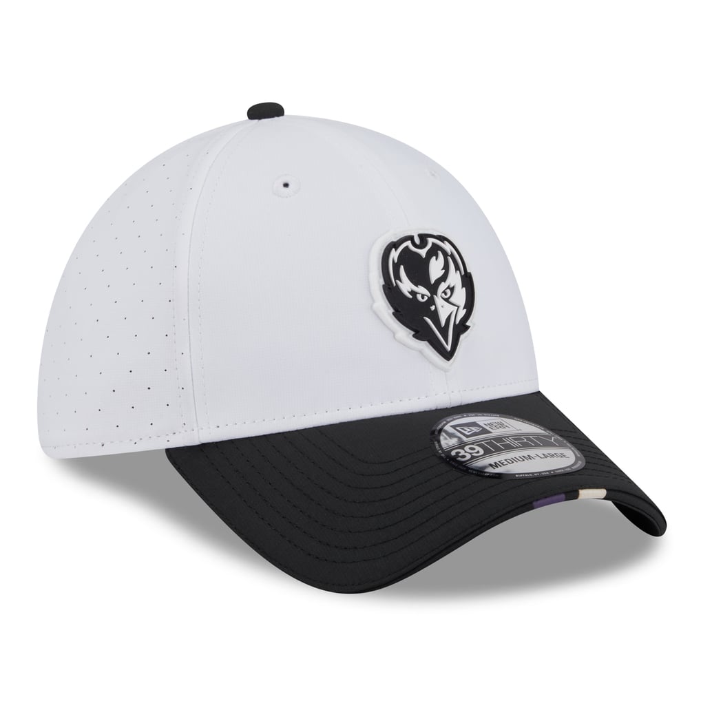  Baltimore Ravens New Era 2025 NFL Training Camp 39THIRTY Flex Hat - White/Black