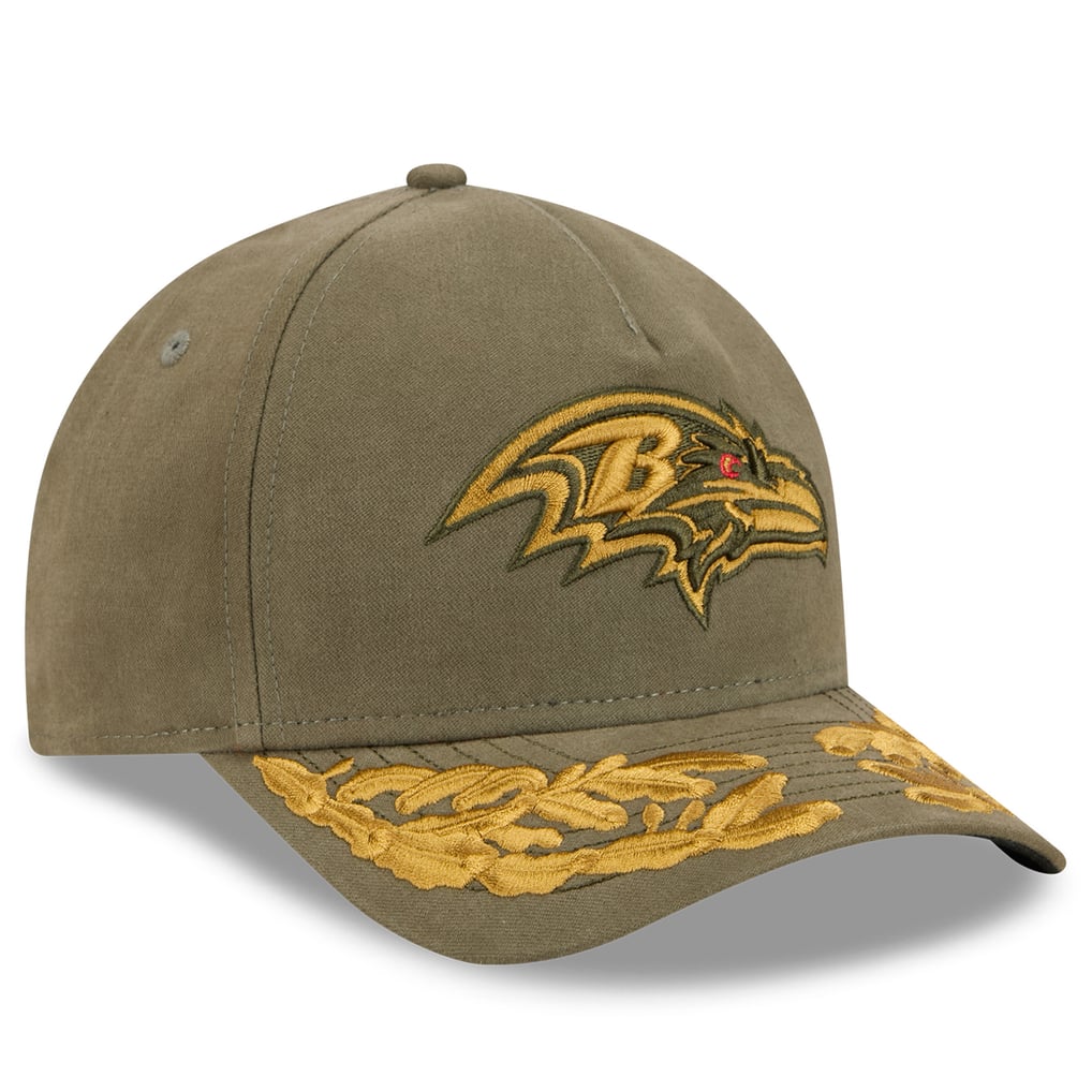  Baltimore Ravens New Era x Alpha Industries A-Frame 9FORTY Adjustable Hat - Olive