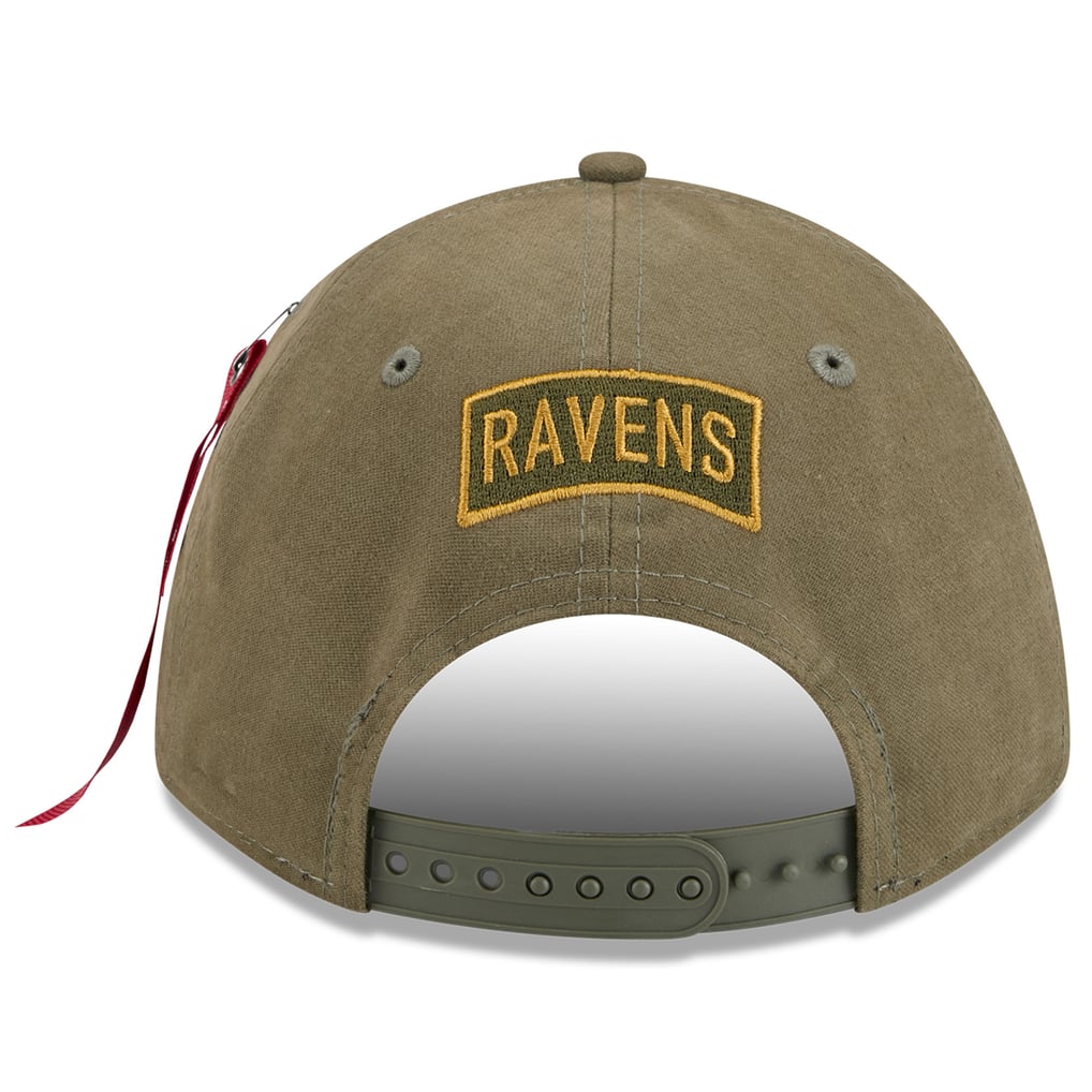  Baltimore Ravens New Era x Alpha Industries A-Frame 9FORTY Adjustable Hat - Olive