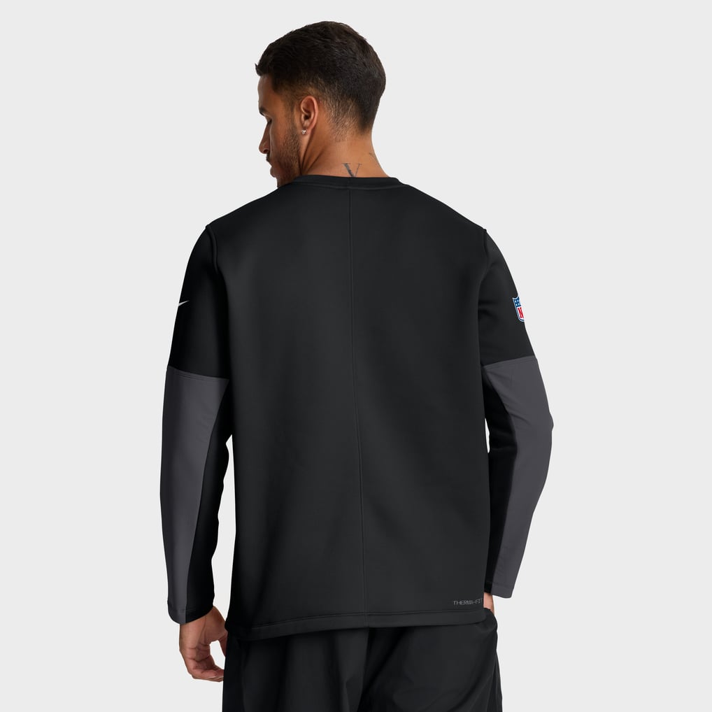 Baltimore Ravens Nike Sideline Coaches Midweight Therma-FIT Crew Pullover - Black