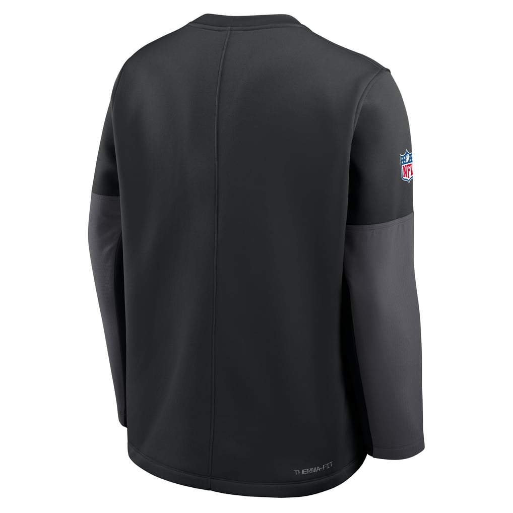 Baltimore Ravens Nike Sideline Coaches Midweight Therma-FIT Crew Pullover - Black