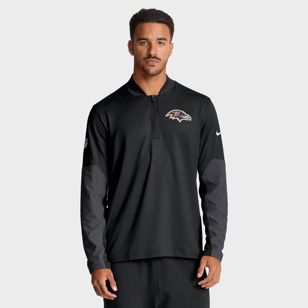 Baltimore Ravens Nike Sideline Dri-FIT Half-Zip Pullover - Black