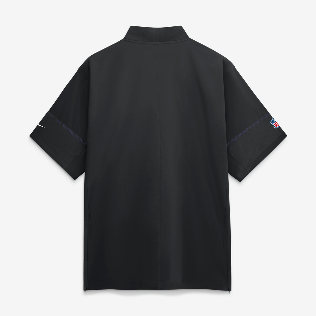 Baltimore Ravens Nike Sideline Short Sleeve Quarter-Zip Coaches Jacket - Black