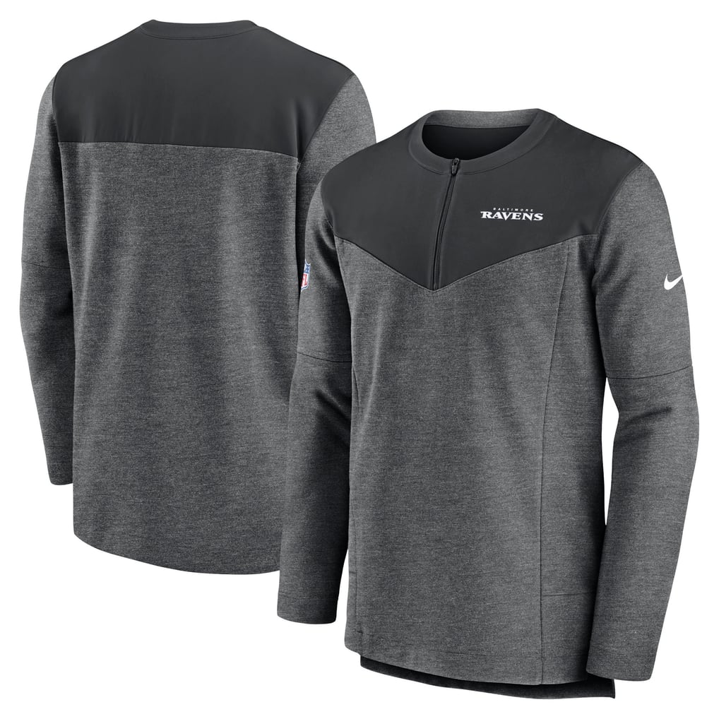 Baltimore Ravens Nike Sideline Lockup Performance Quarter-Zip Top - Charcoal