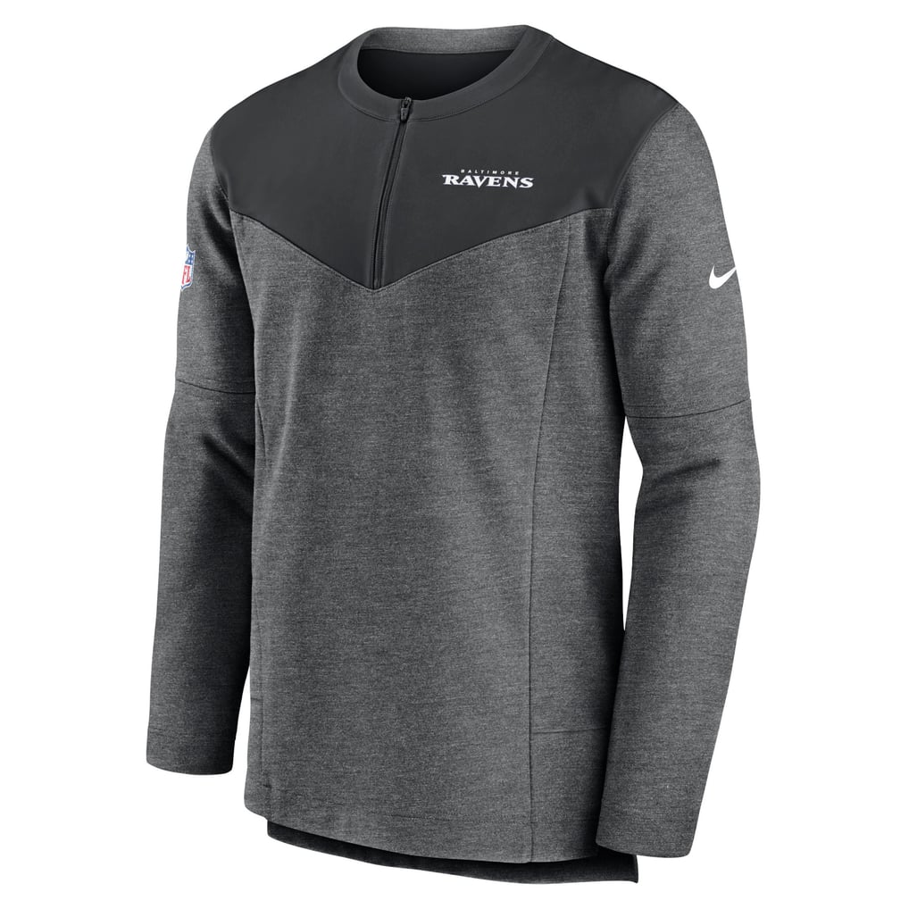 Baltimore Ravens Nike Sideline Lockup Performance Quarter-Zip Top - Charcoal