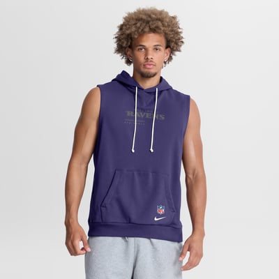 Baltimore Ravens Nike Sideline Standard Issue Dri-FIT Sleeveless Hoodie - Purple