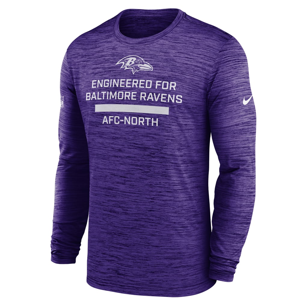 Baltimore Ravens Nike Sideline Velocity Dri-FIT Long Sleeve T-Shirt - Purple