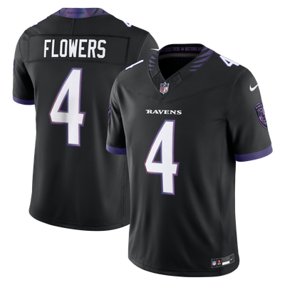 Zay Flowers Baltimore Ravens Nike Alternate Alternate Vapor F.U.S.E. Stitched Limited Jersey - Black
