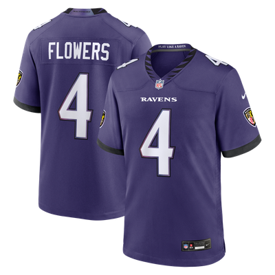 Zay Flowers Baltimore Ravens Nike Team Game Jersey - Purple