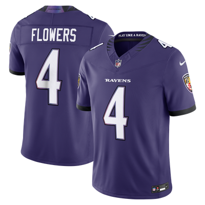 Zay Flowers Baltimore Ravens Nike Team Vapor F.U.S.E. Stitched Limited Jersey - Purple