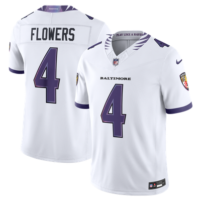 Zay Flowers Baltimore Ravens Nike Vapor F.U.S.E. Stitched Limited Jersey - White